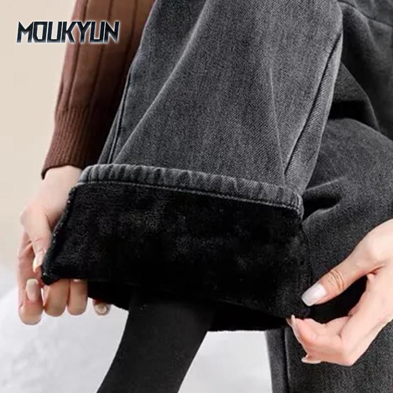 

Зимние толстые женские джинсы скинни с высокой талией, теплые облегающие эластичные женские повседневные джинсовые брюки-карандаш XL