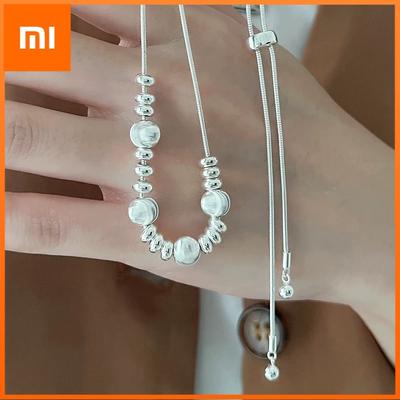 S925 Sterling Silver Necklaces For Women Simple Chain Fashion Minimalist Small Ball Necklaces Badminton Shape Birthday Gift