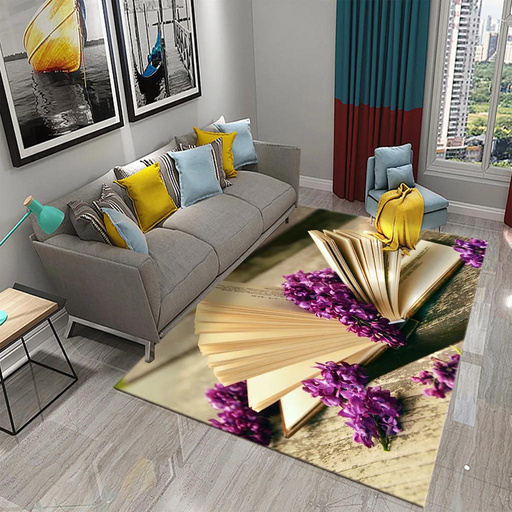 Dielen und Blumen Teppichbrett Blumiger Teppich Retro Landhausstil Rechteckige Bereichsteppiche Yogamatten Schlafzimmer Wohnzimmer Dekor Fußmatte