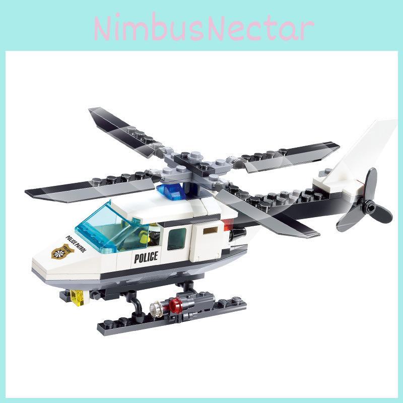 Series Police City Helicopter Toy Building Blocks For Children Play Educational