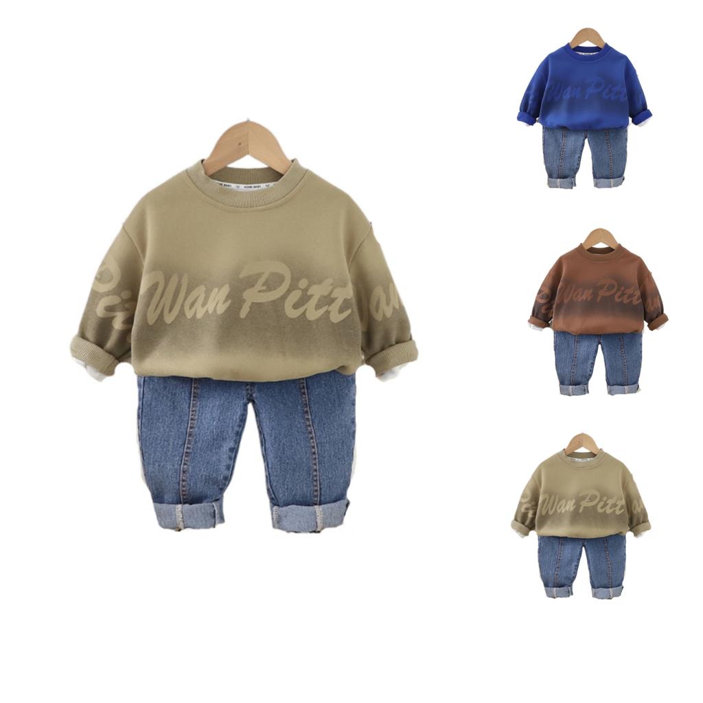 Kids Casual Long-Sleeve Set, Comfortable Daily Wear Outfits