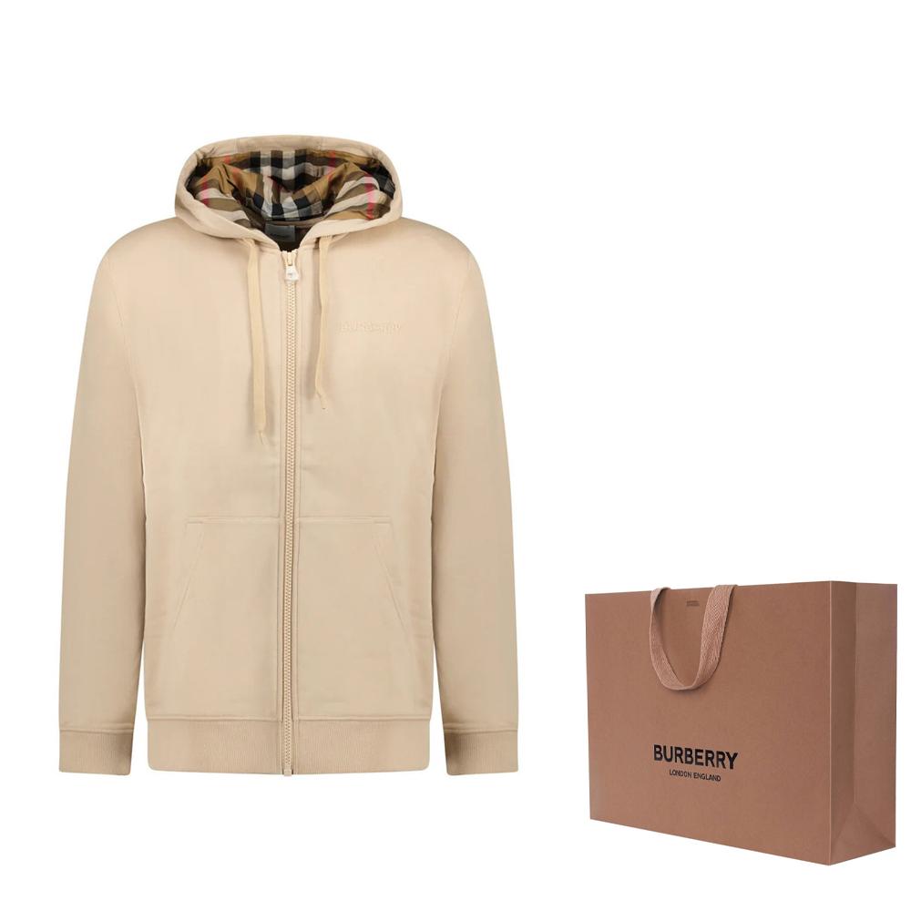 Burberry Hove Check Embroidery Logo Zip Hoodie 80847721