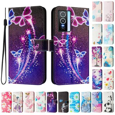 Fireworks Butterfly Luxury Painted Leather Case Wallet Book Style Cover for Vivo Y20,Y35,Y51A,Y56,V27,Y78,V29,Y27,Y33S,Y19,V29E,Y17S,Y30,S19...