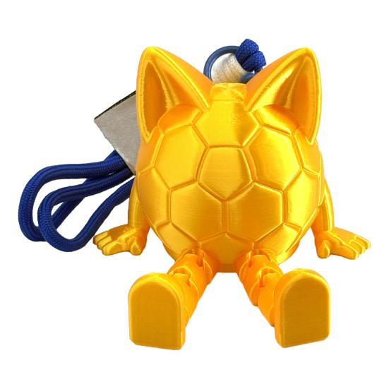 

Soccer Ball Figurine with Articulated Legs And Ears 3D Printed Sports Ball Desk Toy with Lanyard Collectible Gift for Game Day Sports Fans