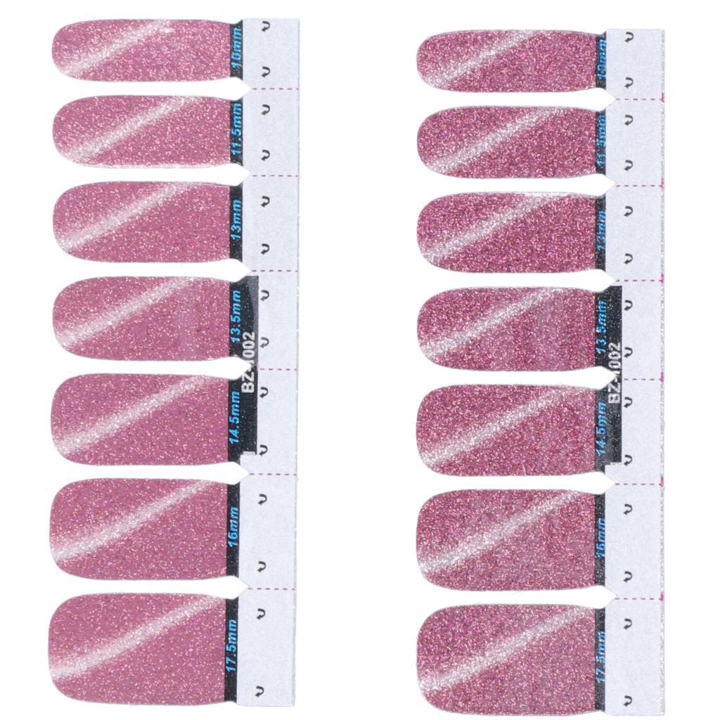14pcs SelfAdhesive Nail Sticker DIY Glitter Fashionable Nail Polish Strip Full Wraps Decal(02 )