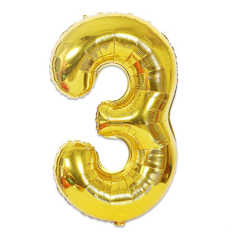Hot Selling 40 Inch Aluminum Film Balloons Gold Silver Number Balloon for Wedding Party Birthday Decoration