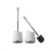 1pc Toilet Brush with No Dead Corners, Household Toilet, Bathroom, Long Handled Silicone Brush Cover