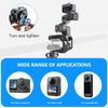 PULUZ Grey 3‑Way Aluminum‑Alloy Handlebar Mount, Dual‑Lock Dampened Bracket for Motorcycle & Bicycle Panoramic / Action Cameras