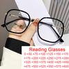 Fashion Oversized Square Eyeglasses Anti Blue Light Computer Glasses Elegant Female Reading Glasses Plus +3 for Women Men