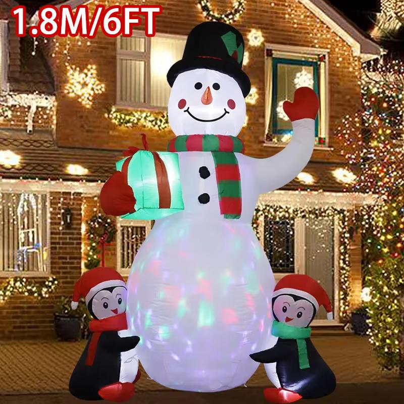 Christmas Snowman Inflatable Outdoor Decoration, for Party Indoor, Outdoor, Garden Winter Decor,Party & Holiday DIY Decorations