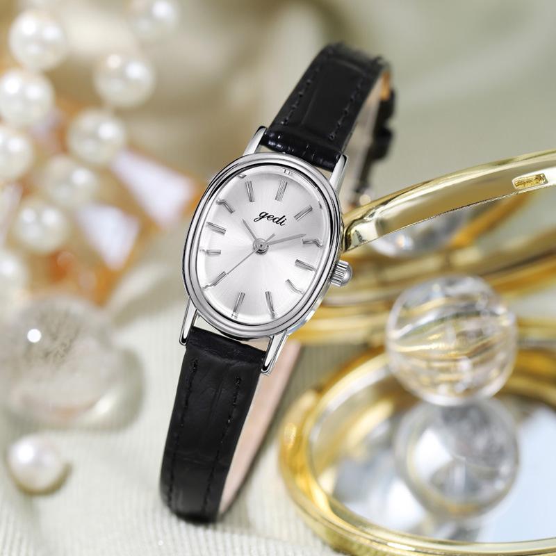 Women'S High-Value Watch, Simple Niche High-End Oval Women'S Watch, Leather Waterproof Quartz Watch