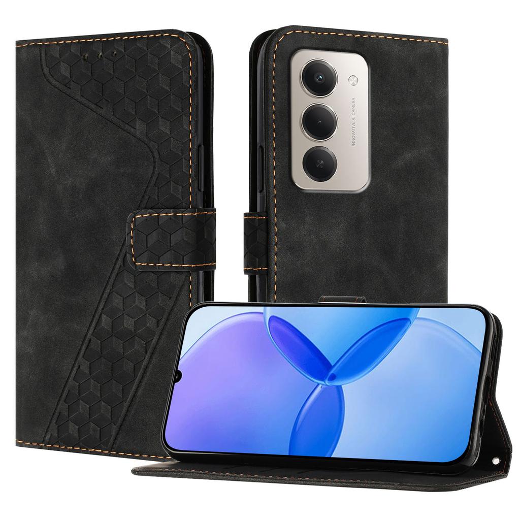 Für Xiaomi Redmi 15 4G (169mm)/Xiaomi Redmi 15 5G (Global) (169mm) Lederhülle 7-förmiges Muster Brieftasche Ständer Stoßfeste Handyhülle