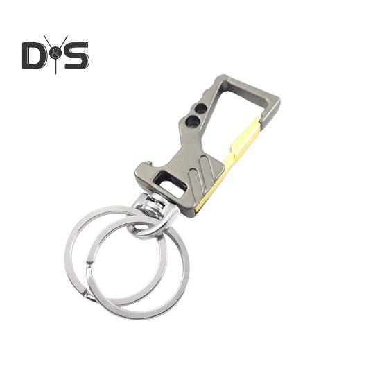 

Металлический брелок для ключей открывалка для бутылок с двойным кольцом-клипсой, устойчивый к царапинам и ржавчине, модный аксессуар для открывания консервных банок чёрный