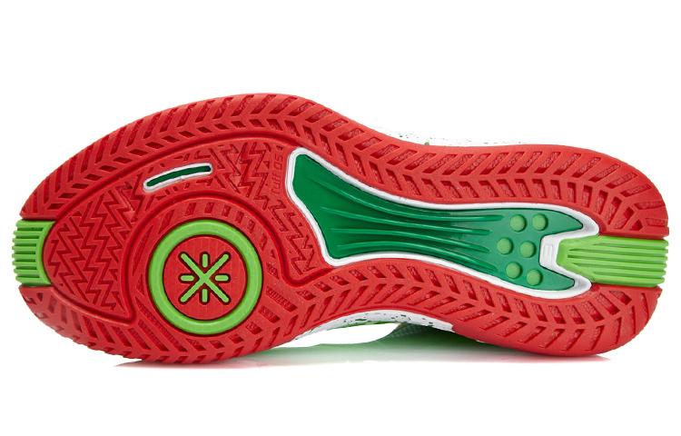 Li Ning Wade Fission 2.5 Mid top Basketbalové boty Unisex Zelená Červená ABFK031-4