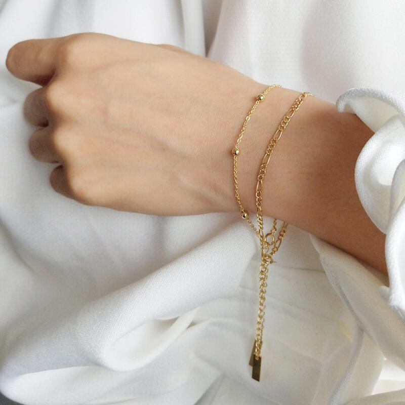 Silberkugel Mini-Kettenclip Mehrschichtiges Armband