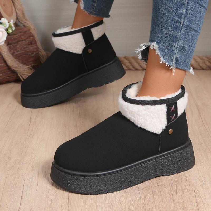 Fashion Winter Women Shoes Short Barrel Snow Boots Outdoor Anti Slip Thick Cotton Shoes 2025 New Large Size Warm Thick Soled Snow Boots