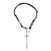 Punk Hip-hop Sliver Color Redemption Thorn Holy Sword Pendant Black Rope Chain Necklace for Women Hot Girl Personality Jewelry