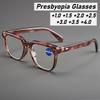 Fashion Square Large Frame High-Definition Reading Glasses Men Ms. New Retro Blue Light Barrier Presbyopia Glasses To + 4.0