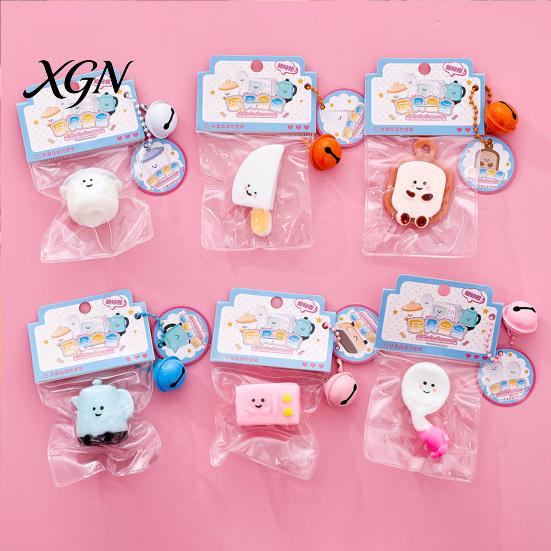 Elastic Stress Toy Cartoon Stationery Squeeze with Bell Ball Chain Relief Anxiety ReliefStress Slow Rising Kitchenware Sensory Fidget Decompression