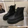 Móda Luxusní Křišťálové Platformové Kotníkové Boty Ploché Dámské Boty Zimní Tenisky 2025 Trend Designér Nové Chelsea Boty Elegantní Botas Mujer