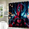 1Pc Marvel Shower Curtain Deadpool Shower Curtain, Printed Pattern Bathroom Set, Bathroom Decorative Shower Curtain With Hooks
