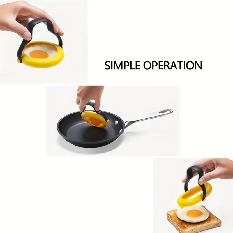 2pcs Frying Egg Mold, Circular Egg Cooker Ring with Heat-Resistant Handle, Silicone Egg Ring for Frying Eggs, Breakfast Sandwich Egg Mold
