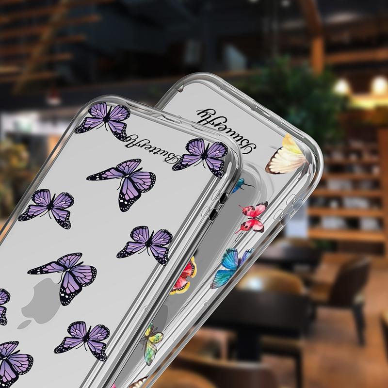 LUPWAY Blue Butterfly Aesthetic Silicone Soft For iPhone 13 Pro Max 7 8 Plus XS XR Back Cover For iPhone 11 12 Pro Max TPU Case
