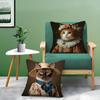 Quirky Elegant And Luxurious Crown Cat Pillow Case Pattern Printed Pillowcase For Living Room Sofa Cushion Cover & Bedroom Decor