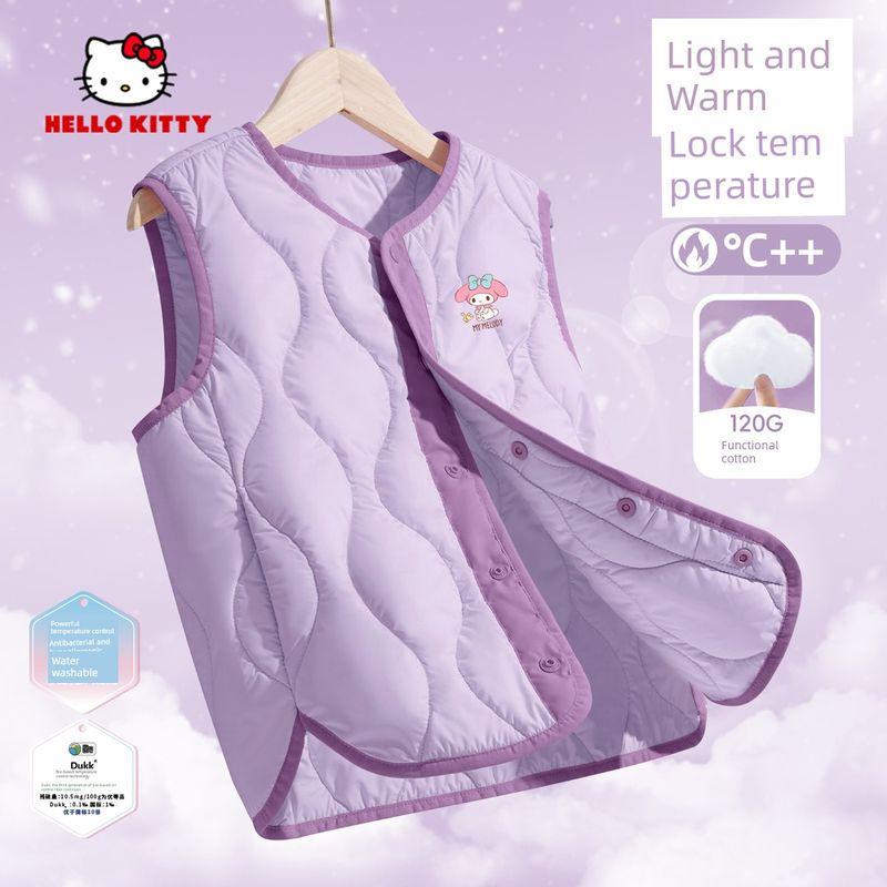 Hellokitty Girls  Cotton Jacket 2025 New Children s School Uniform Magic Coat Warm and Thickened Winter Clothing for Older Girls Silicone Tip Companion for K-Purple 140