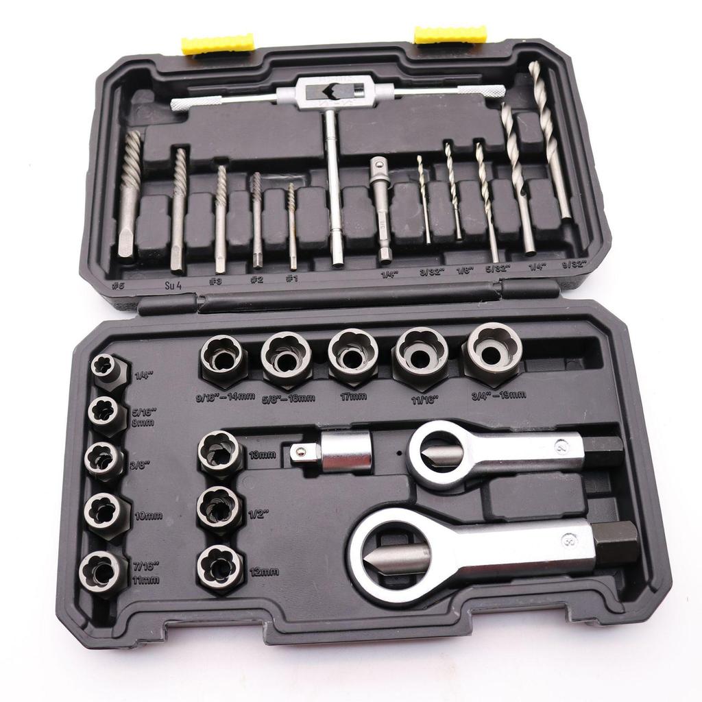 Set de 14 extractoare de piulițe și șuruburi pentru elemente de fixare deteriorate și incomplete