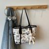 Summer Cute Carto Print Top Handle Bag Simple Shoulder Bag Women Fashi Tote Comfortable and Versatile Texture Storage Bags