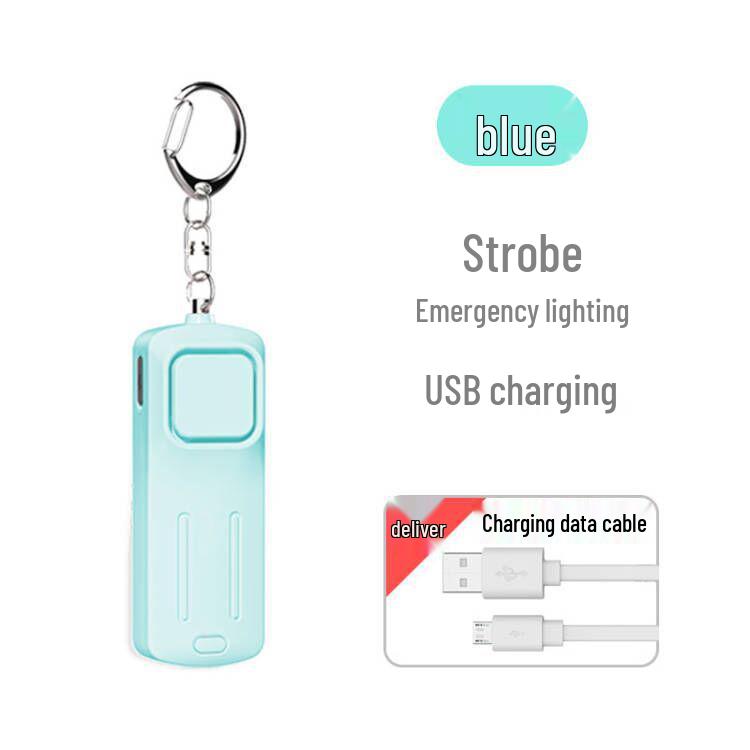 LED Rechargeable Personal Outdoor Alarm with Night Warning Light for Child Self-Defense