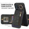 For iPhone 16 Plus Case RFID Blocking Ring Kickstand Retro Leather+TPU Anti-Fall Phone Cover