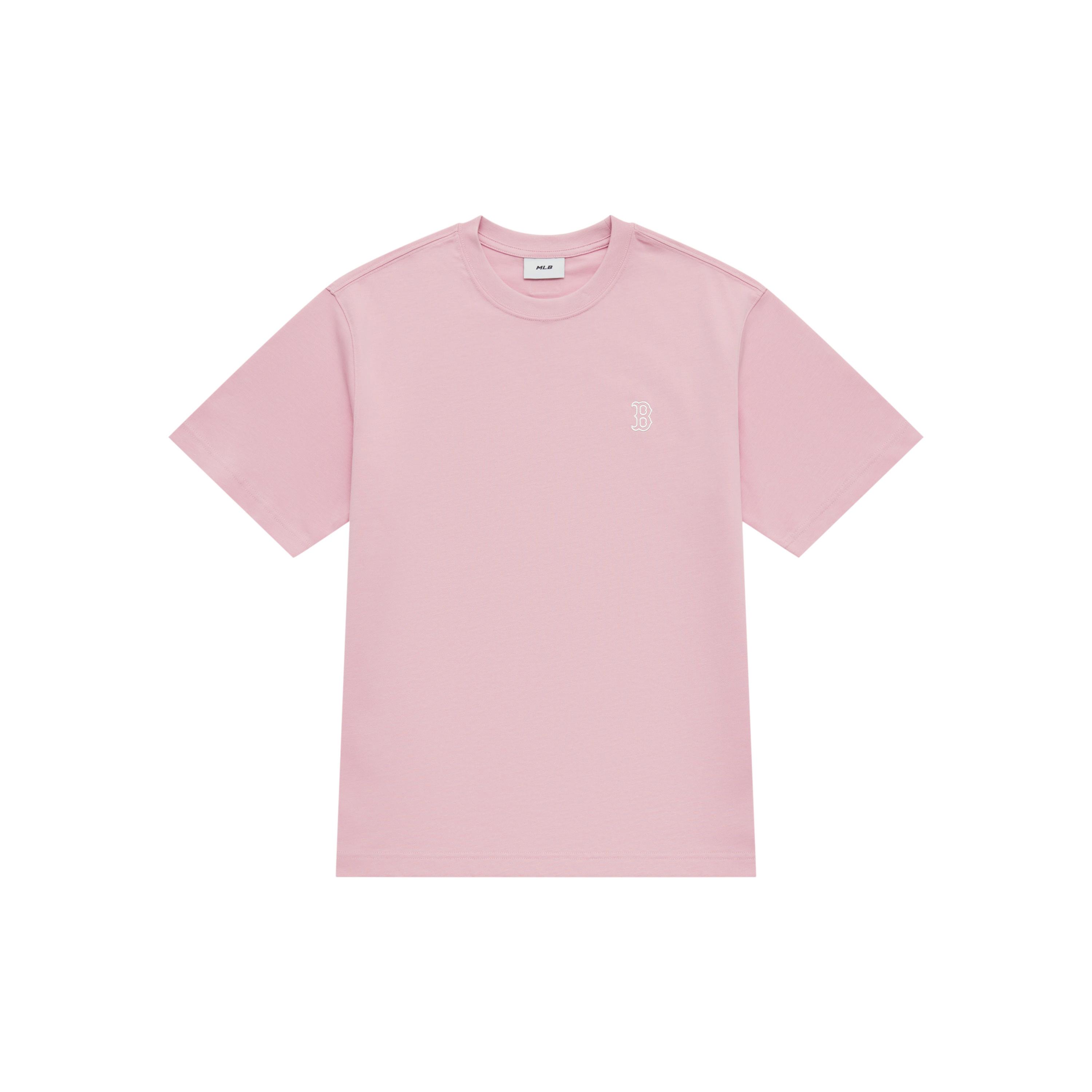 MLB Boston Red Sox Basic Collection SS25 T Shirt Unisex Heather Gray Pink 3ATSB0253-43PKM L