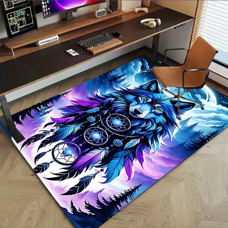 1pc Wolf Dreamcatcher Carpet, Office Rug Outdoor Mat Home Decor Area Carpet Festival