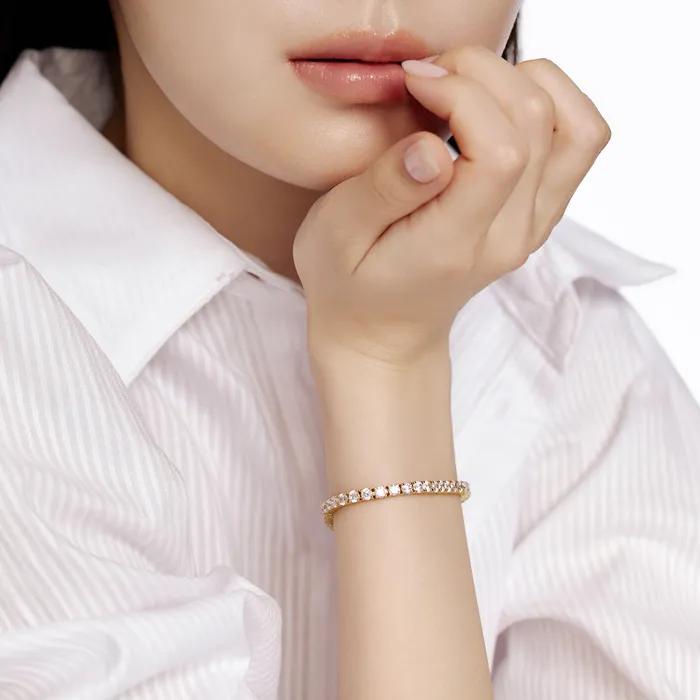 Fashion Yellow Tennis Bracelet SBSBRG00512M-4-M