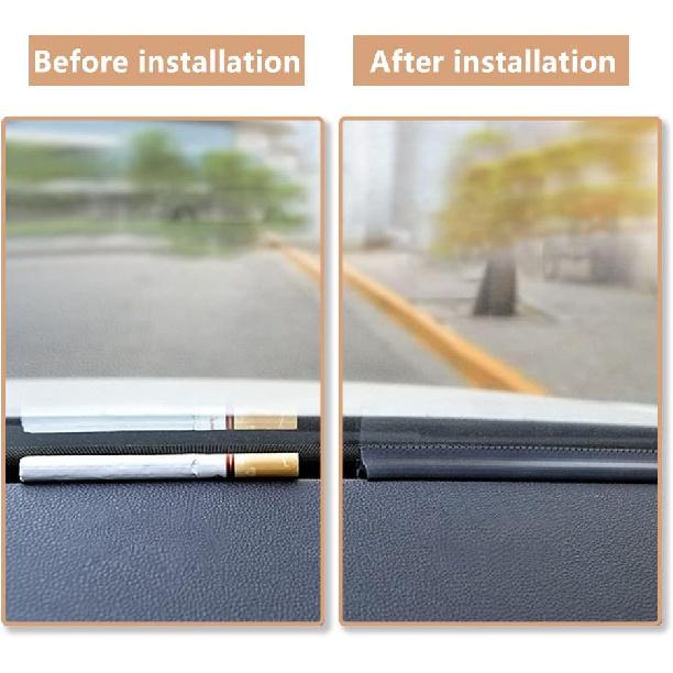 5.24Ft Car Windshield Trim Seal Strip for Dashboard - Dust & Soundproofing Rubber Seal Strip for Comfortable Driving - Universal Cuttable Automotive