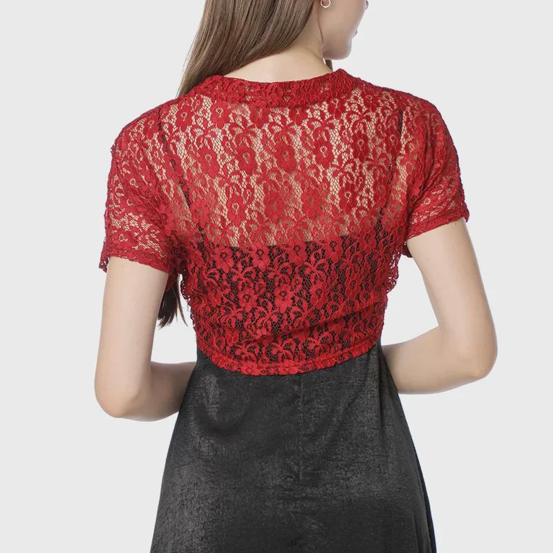 Damska duża koronkowa sukienka cheongsam z szalem i kamizelką