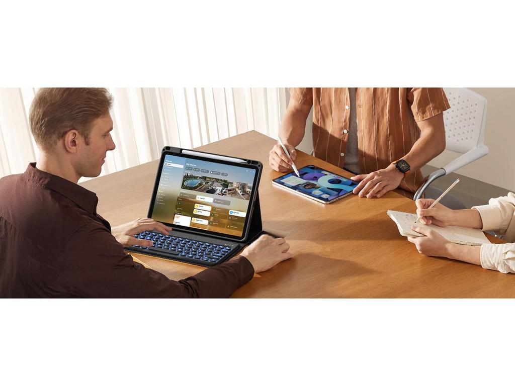 Pouzdro Xiaomi Pad 8 Pro s 7barevnou podsvícenou klávesnicí, slotem na pero a magnetickým uzávěrem