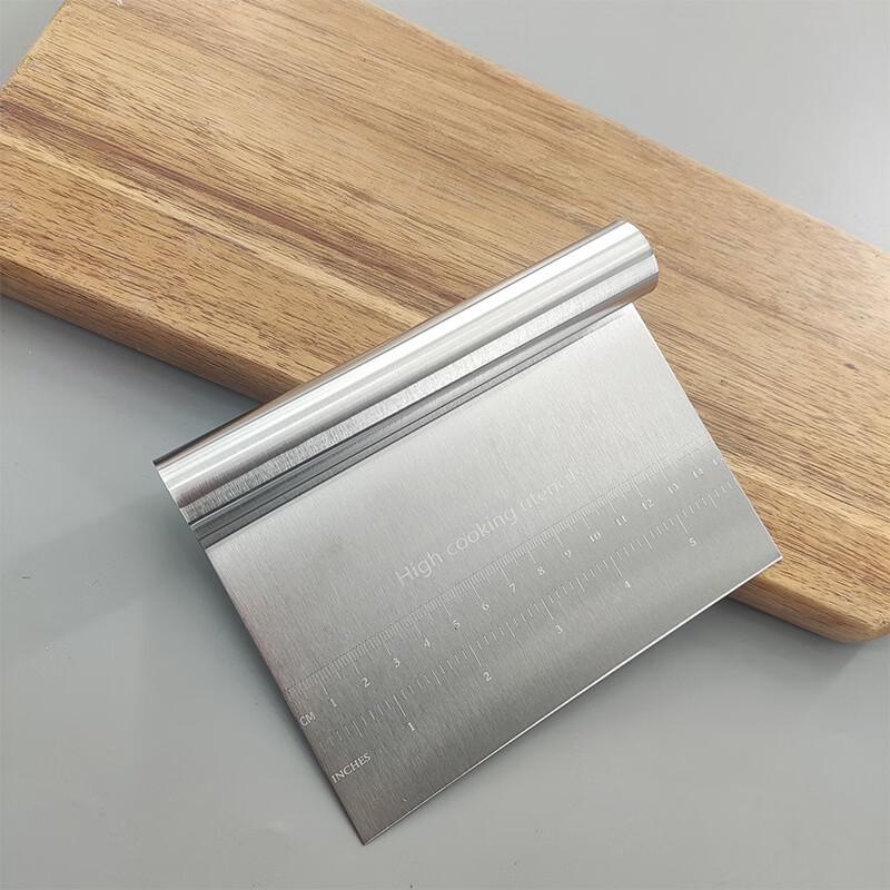 MDNG Stainless Steel Dough Scraper Set with Wooden Handles