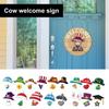Porch Welcome Sign Magnetic Wooden Highland Cow Sign Door Decor Holiday Decor For Office Store Housewarming Party Birthday