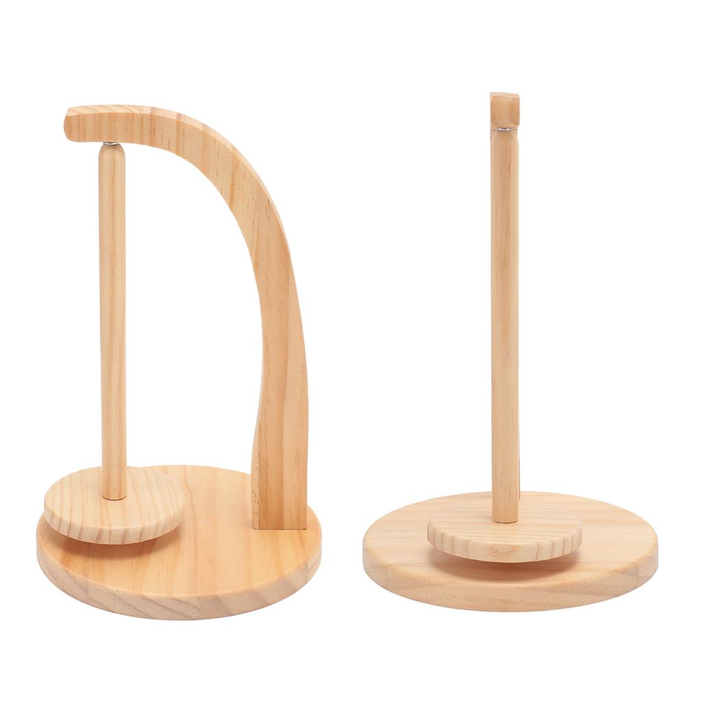 Yarn Holder Easy Installation Stable Structure Rotatable Wooden Yarn   Holder Yarn   for Crocheting Knitting