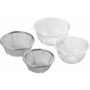 Yoshikawa New Kitchen Basic SJ2965: Set of 4 Microwave-Safe Colanders (17cm Bowl, 15cm Bowl, 15cm Colander, 13cm Colander), Made In Japan, Dishwasher-