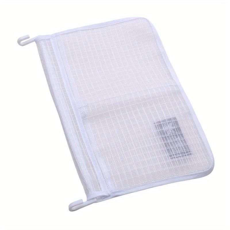 Refrigerator Storage Mesh Bag Double Compartment Hanging Pouch Kitchen Organizer Pockets with Hook Washable Fridge Net Bag