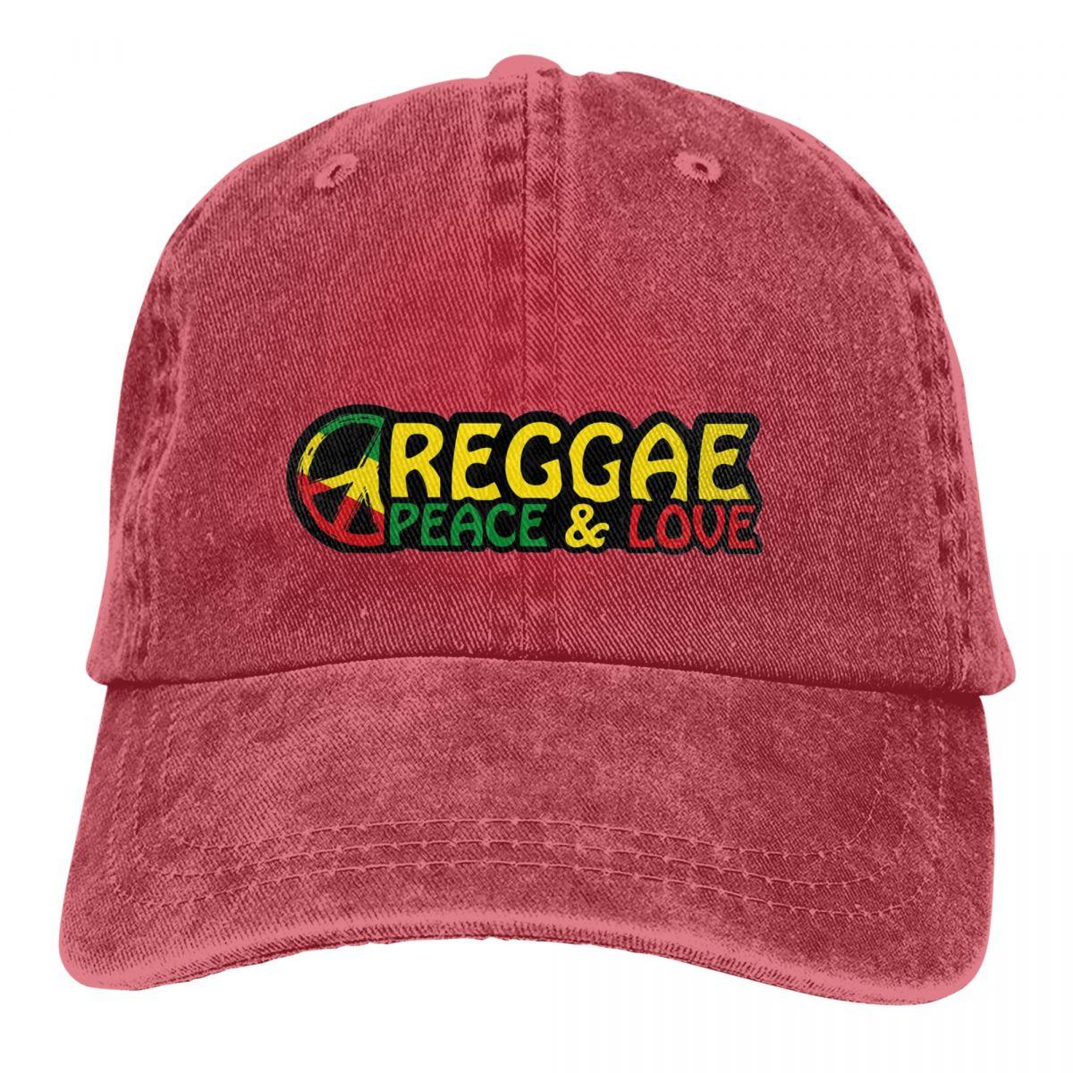 

Reggae Music Peace And Love With Peace Symbol Baseball Caps Peaked Cap Rasta Flag Lion Sun Shade Hats for Unisex Women One Size