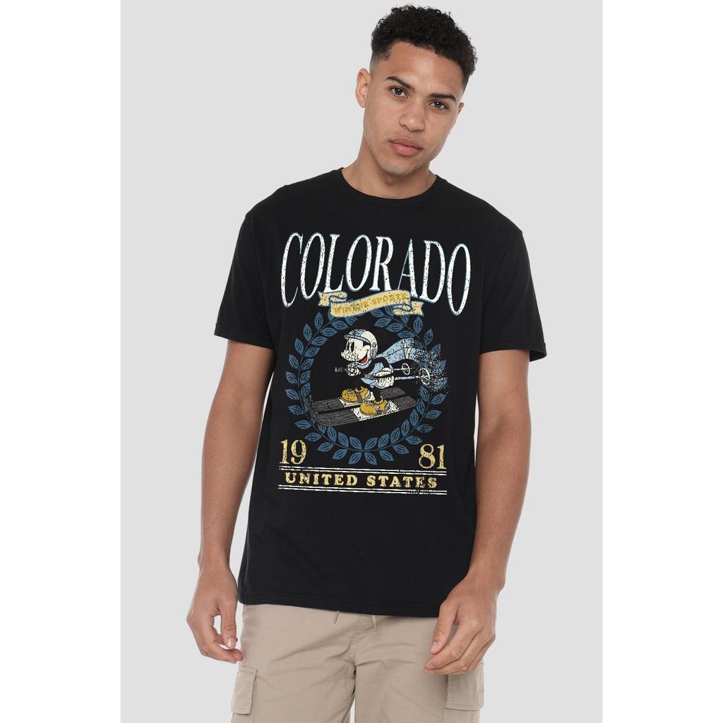 Disney Mens Colorado Ski Mickey Mouse T-Shirt