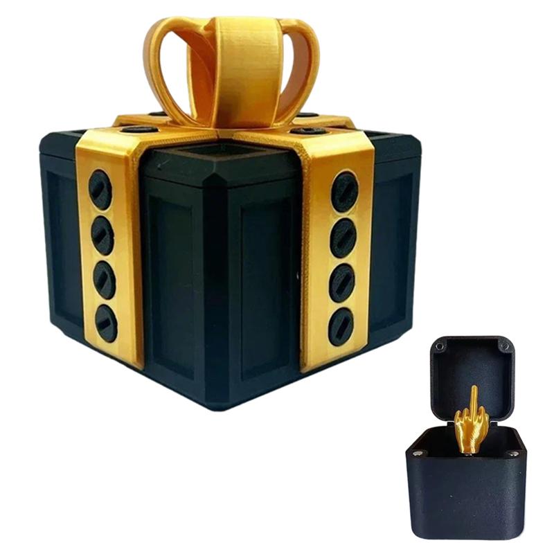 The Annoying Present with Middle Finger in A Box Gift Box with Screws Prank Surprise Pop-Up Novelty Funny Gifts for Adult Toys