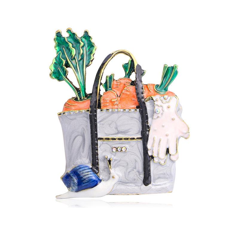 

Средневековая винтажная ретро-брошь в виде сумки Пасторальная улитка с эмалью Брошь Аксессуары для одежды