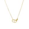 Elegant 18K Gold-Plated Double Ring Pig Nose Necklace for Women - S925 Sterling Silver, Light Luxury, Exquisite High-End Clavicle Chain