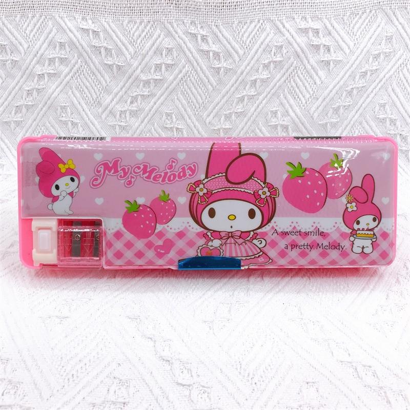 Trousse à crayons double face mignonne Kurumi avec motif de chien blanc de dessin animé